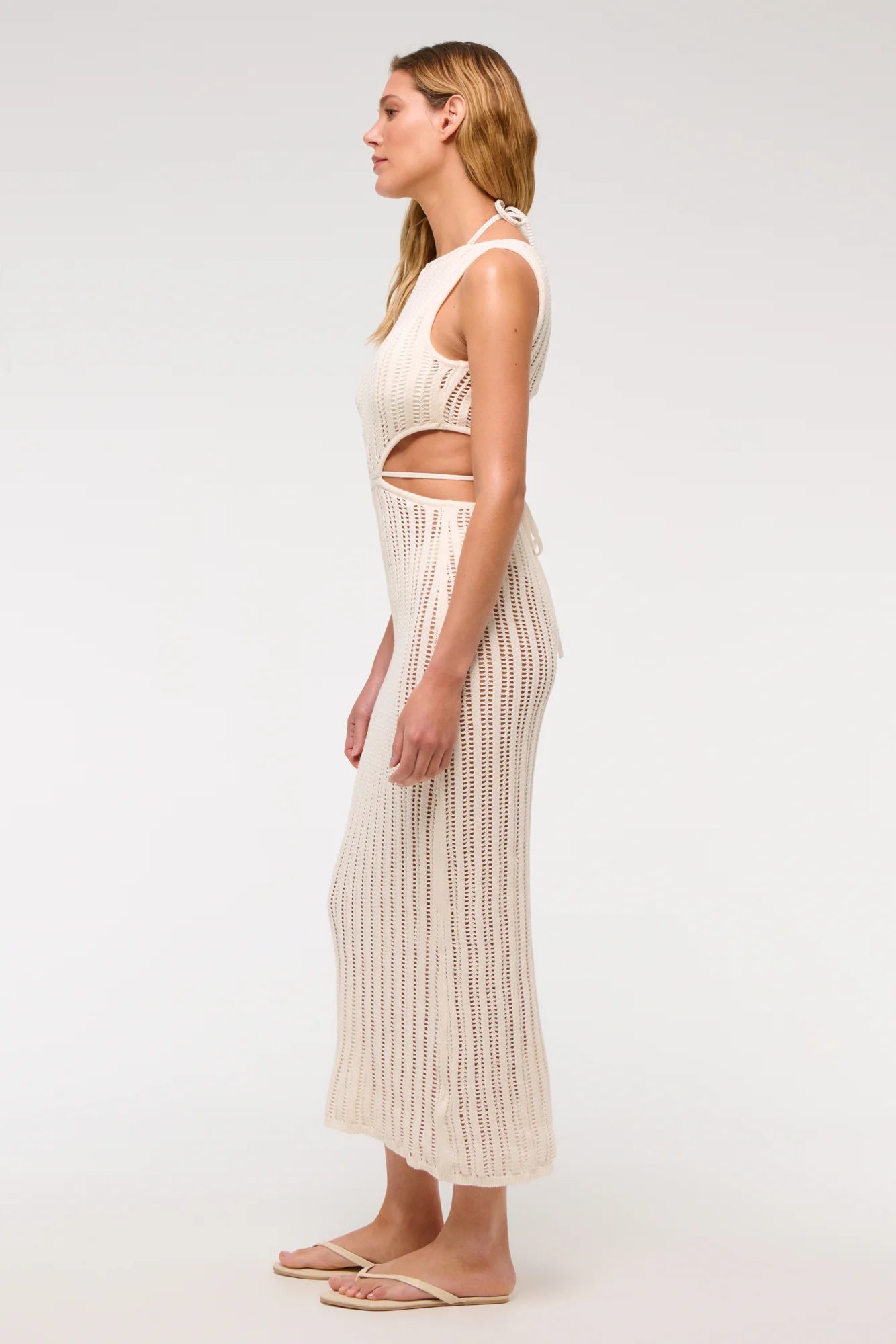 Crochet-Style Cutout Maxi Dress Coverup-ROVOLE