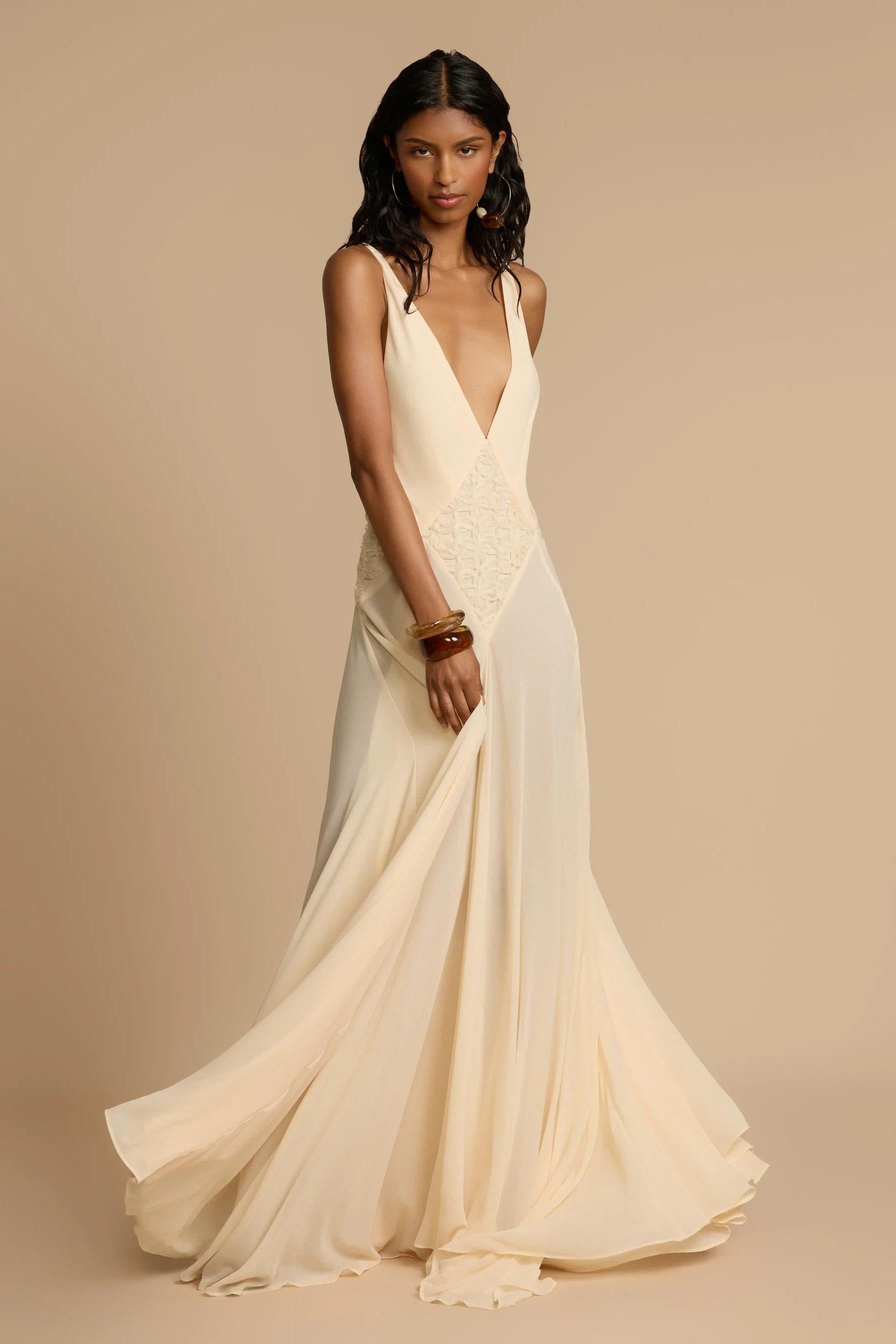 Lavinia Plunging V Maxi Dress-ROVOLE