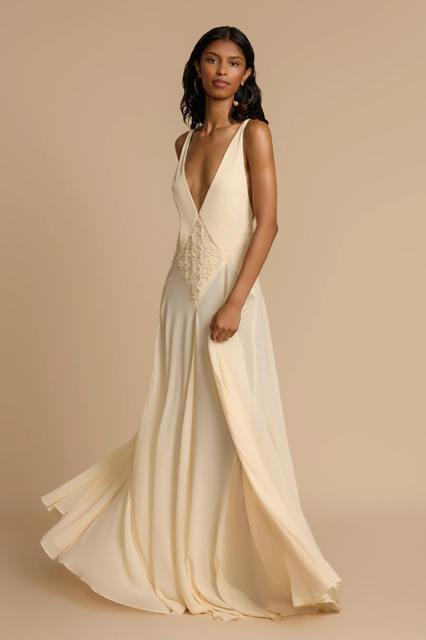 Lavinia Plunging V Maxi Dress-ROVOLE