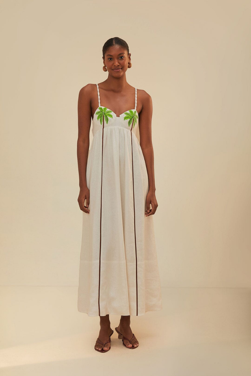 Laura Spaghetti Coconut Tree Maxi Dress-ROVOLE