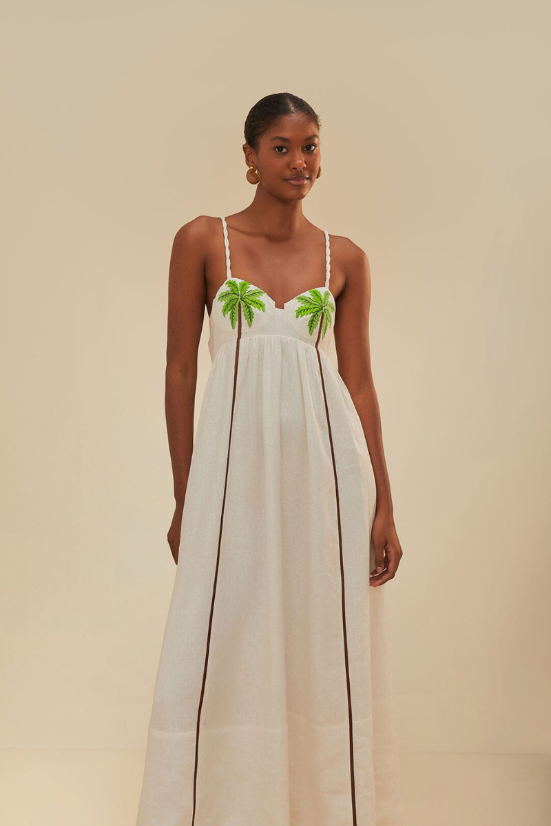 Laura Spaghetti Coconut Tree Maxi Dress-ROVOLE