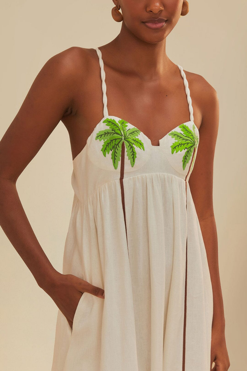 Laura Spaghetti Coconut Tree Maxi Dress-ROVOLE