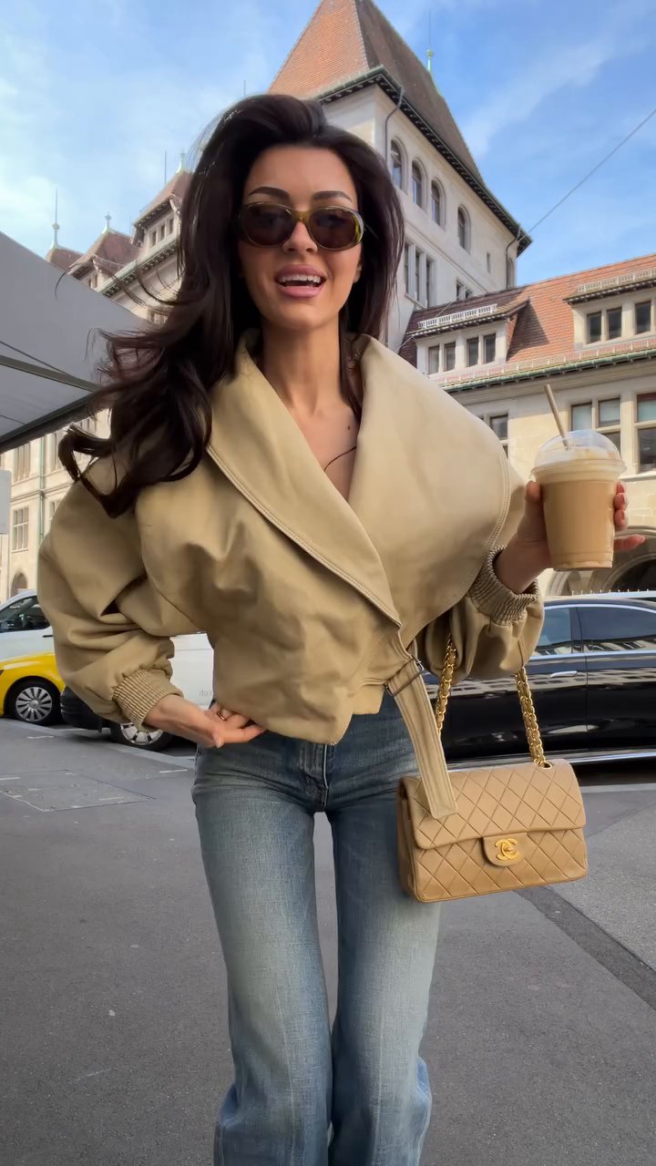  Faux Leather Wrap Jacket Cropped Belted Chic Outerwear