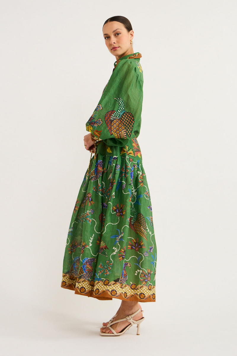 Marcella Balloon Sleeve Animal Maxi Dress-ROVOLE