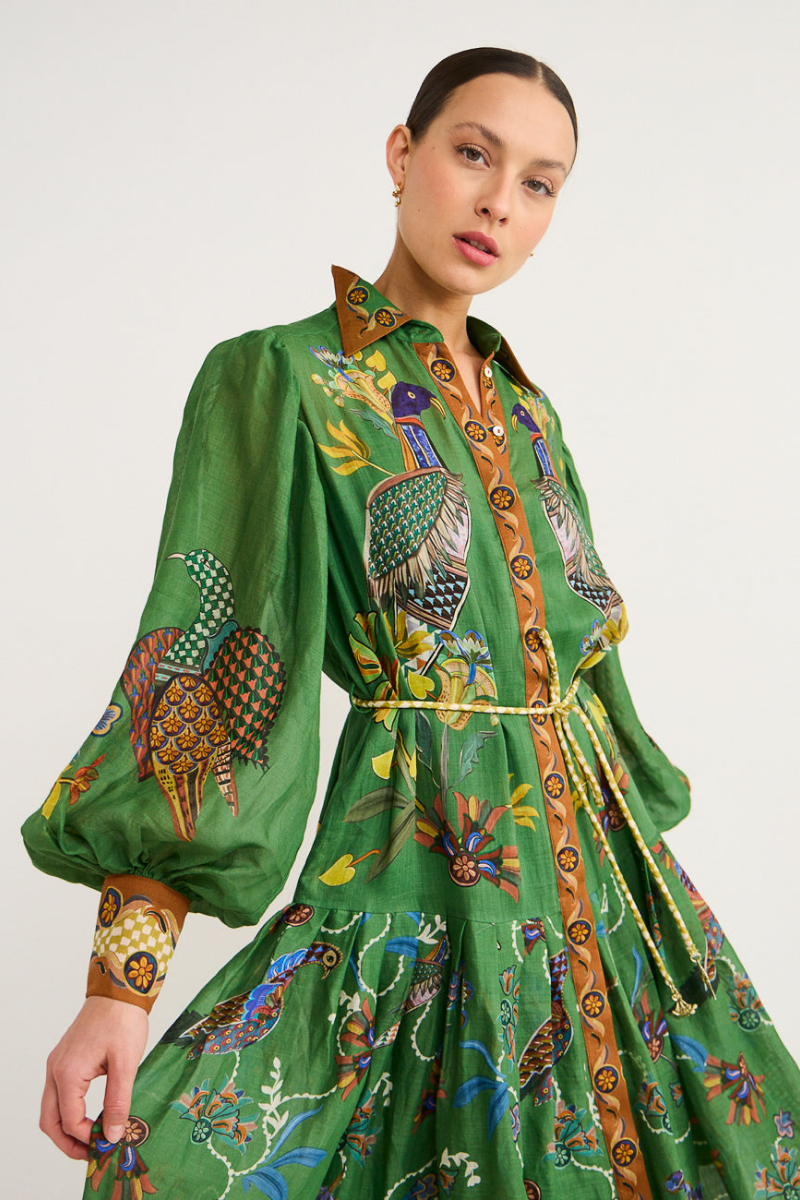 Marcella Balloon Sleeve Animal Maxi Dress-ROVOLE