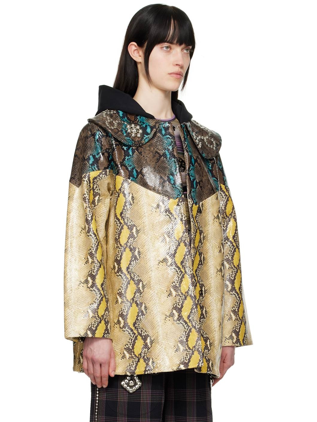 Serpentine Patchwork Leather Jacket