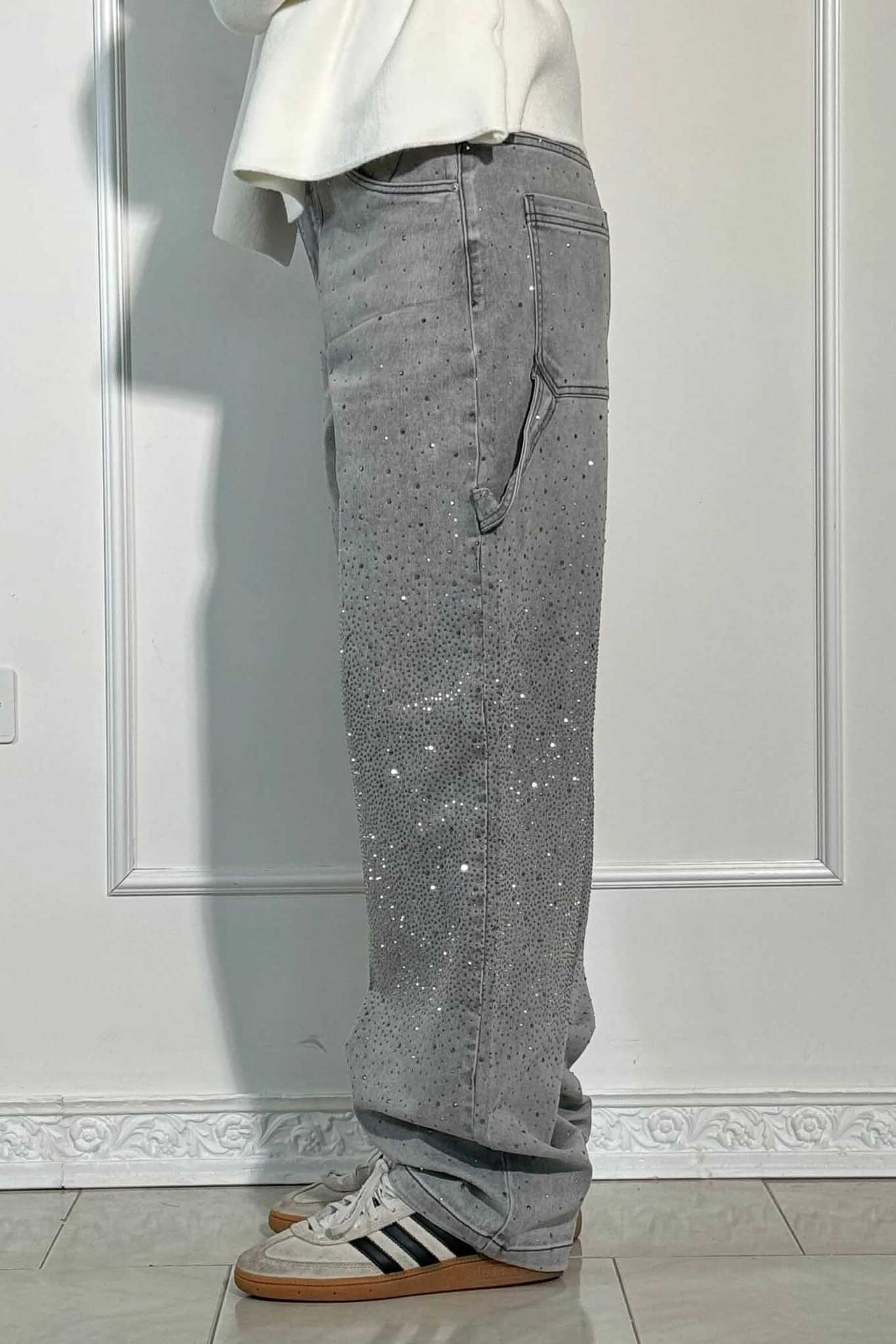 Balloon Carpenter Shine Denim Jeans-ROVOLE