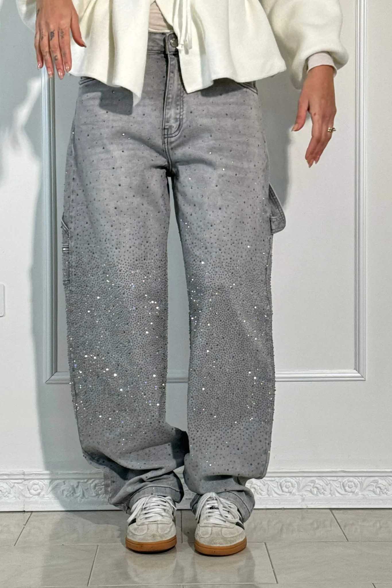 Balloon Carpenter Shine Denim Jeans-ROVOLE