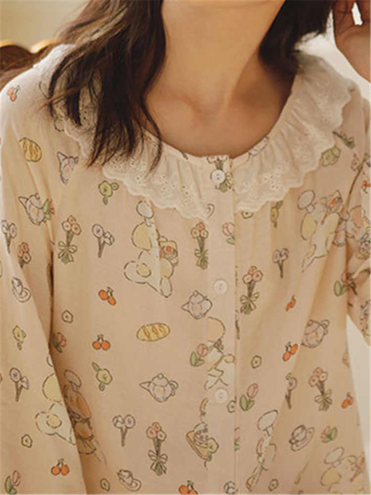 Bamboo Cotton Printed Sleepwear Set-Massicos