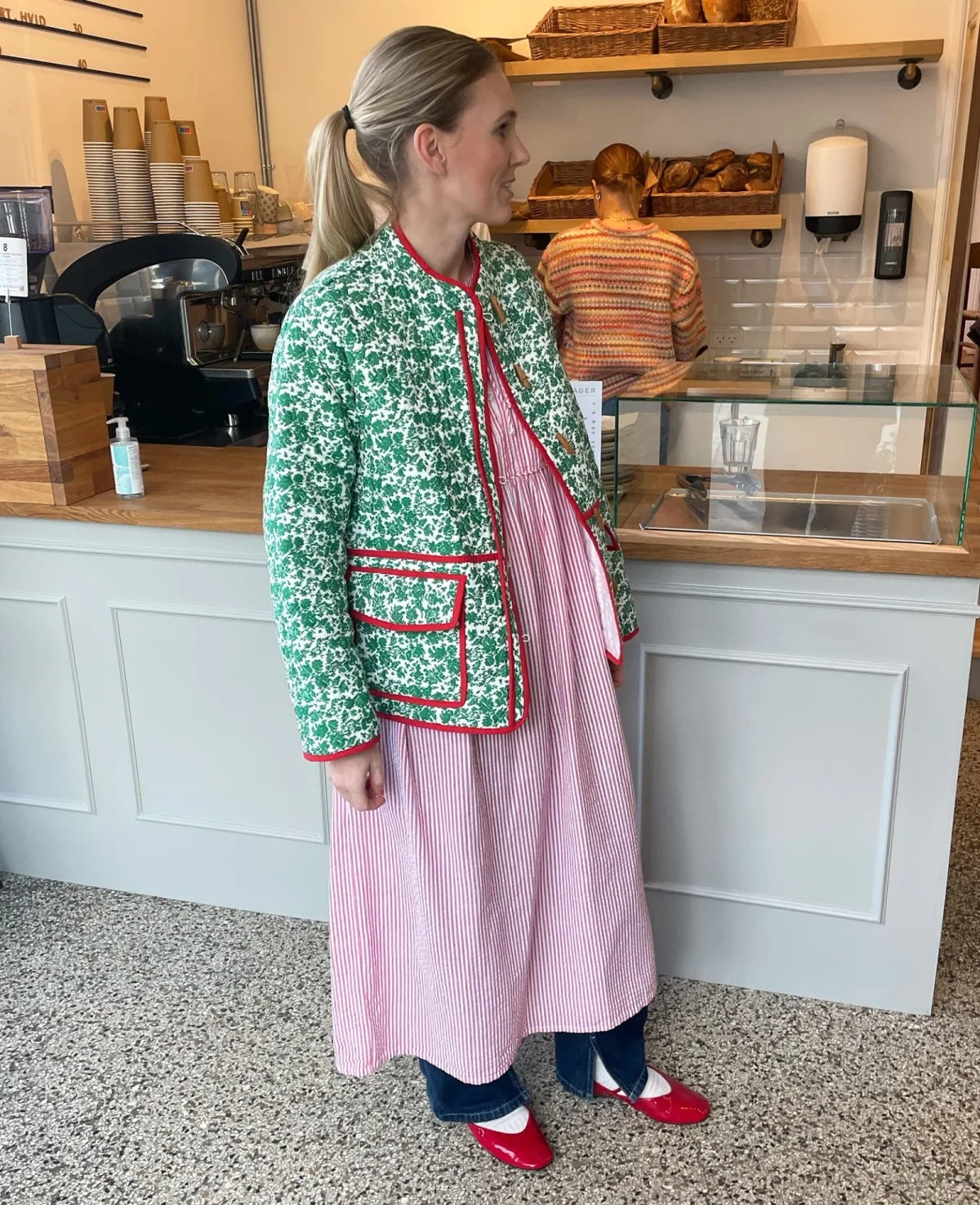 Floral Print Color Patchwork Jacket-Massicos