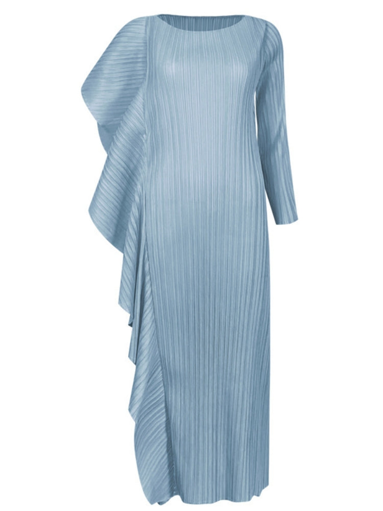 Ladies' High-End Asymmetrical Solid Color Patchwork Dress-Massicos