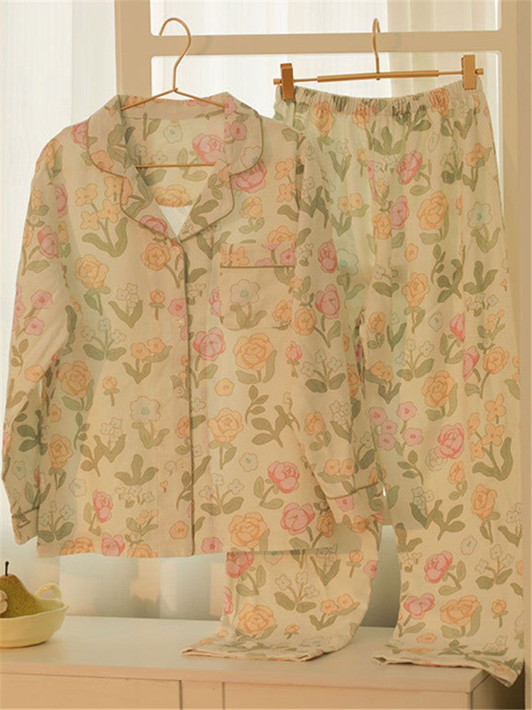 Cotton Purple Printed Sleepwear Set-Massicos