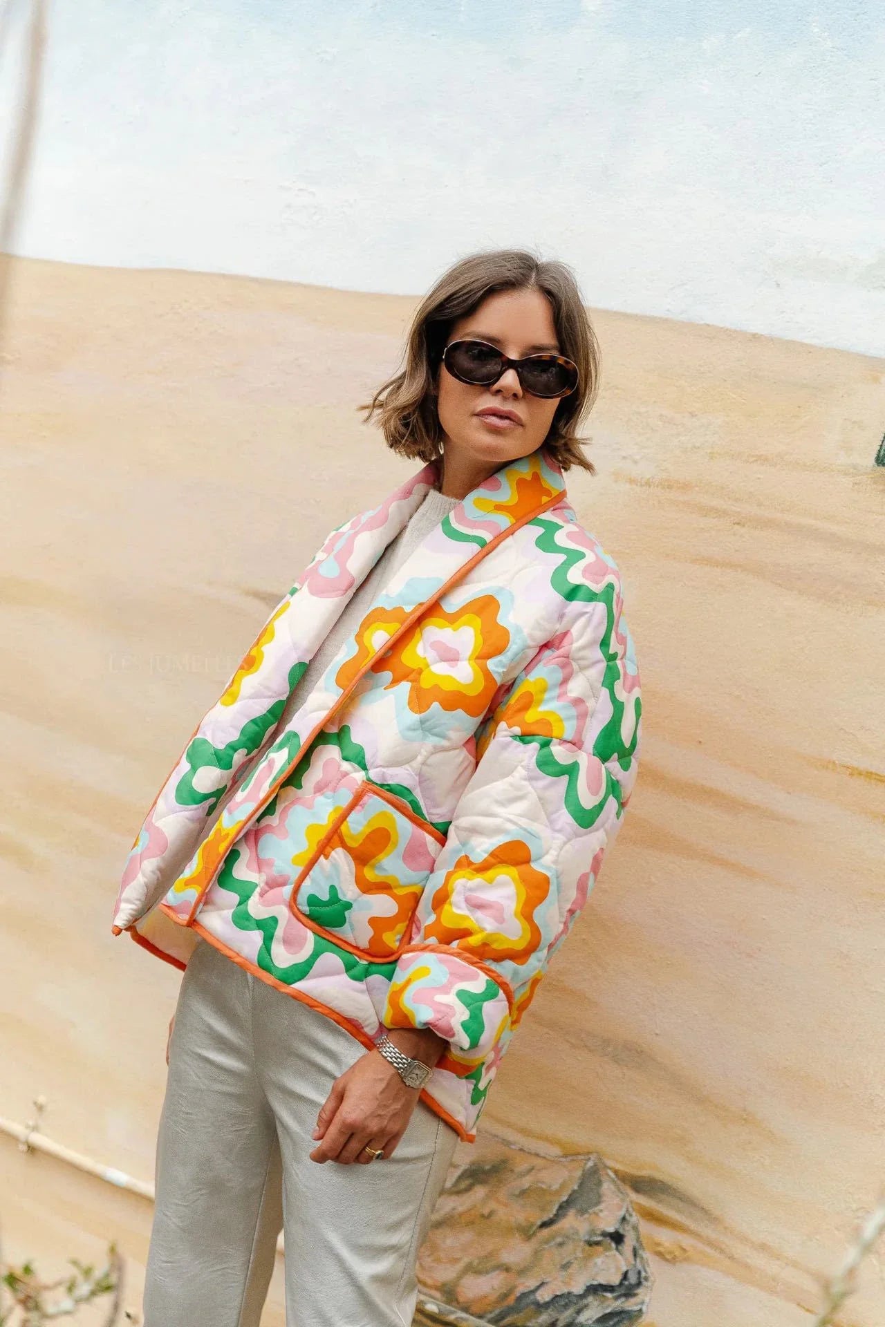 Elma Printed Quilted Puffer Jacket-ROVOLE