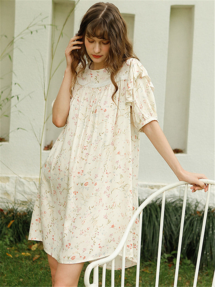 Summer Satin Willow Leaf Nightgown-Massicos