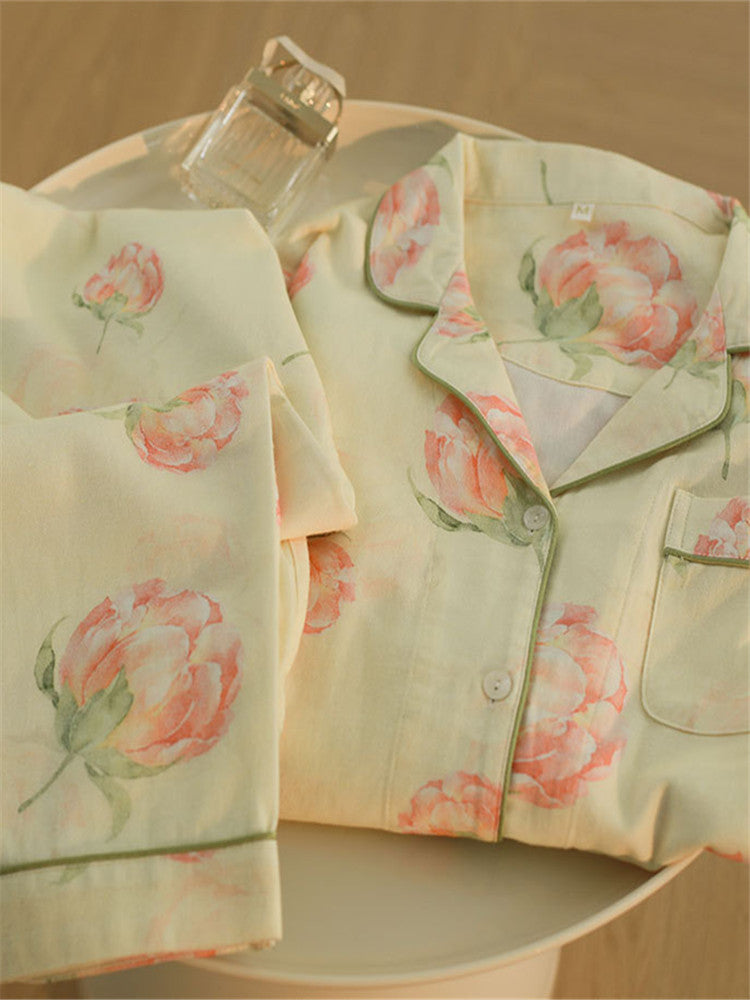 Cotton Purple Printed Sleepwear Set-Massicos