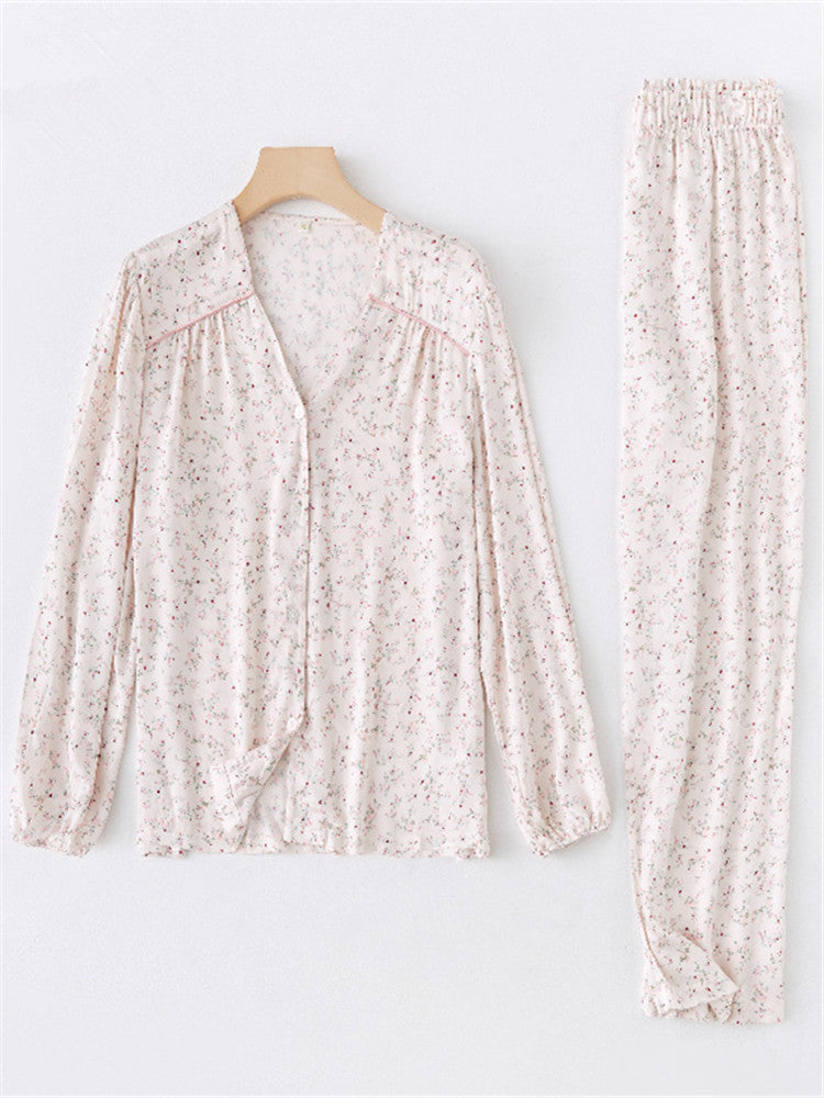 Petite Floral Satin Sleepwear Set-Massicos