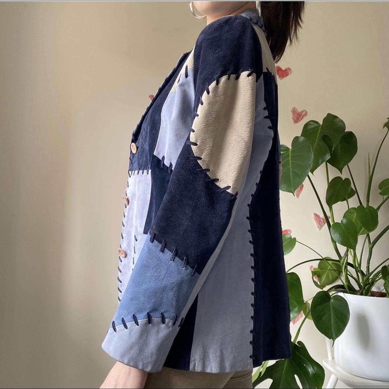 Artisan Stitched Denim Patch Blazer