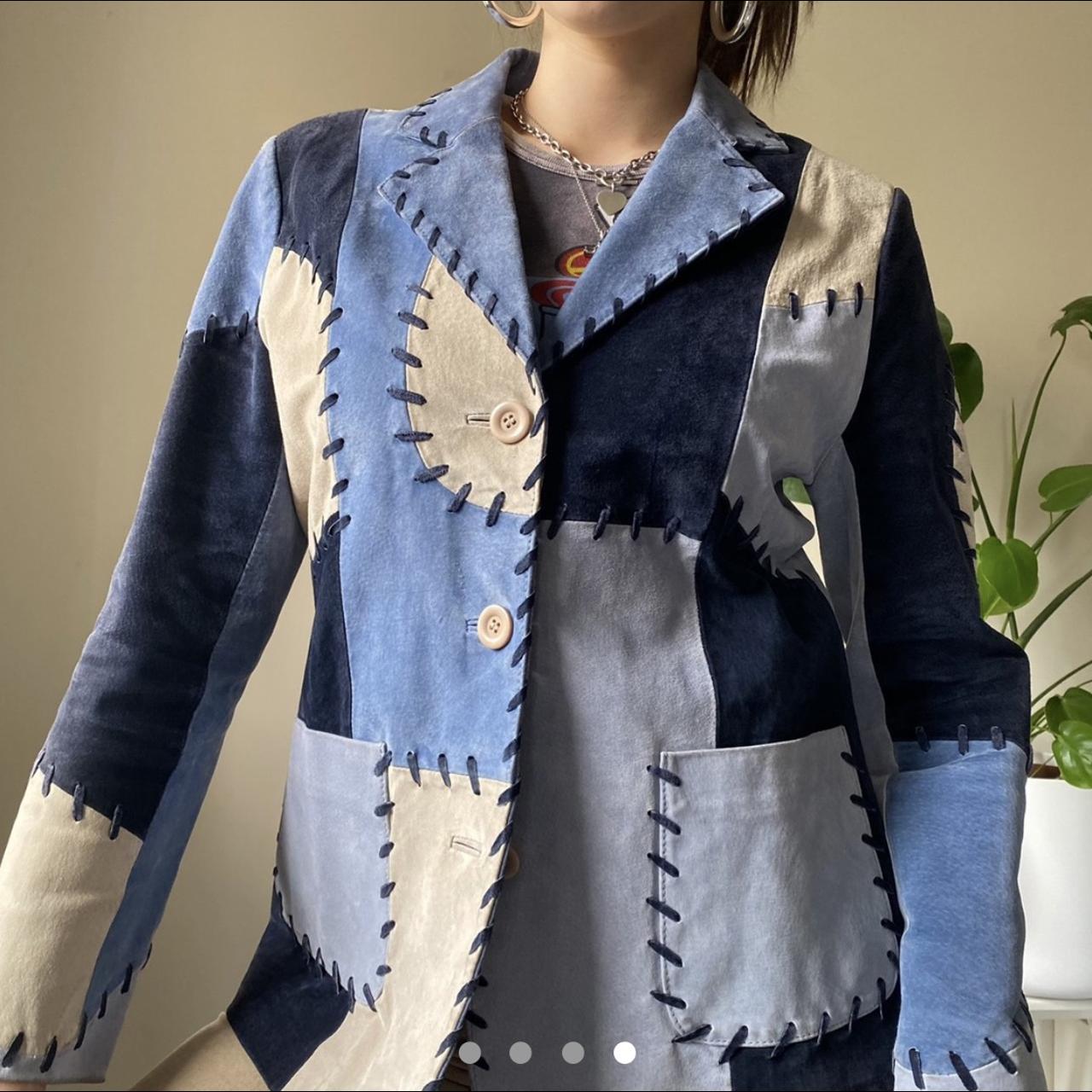 Artisan Stitched Denim Patch Blazer
