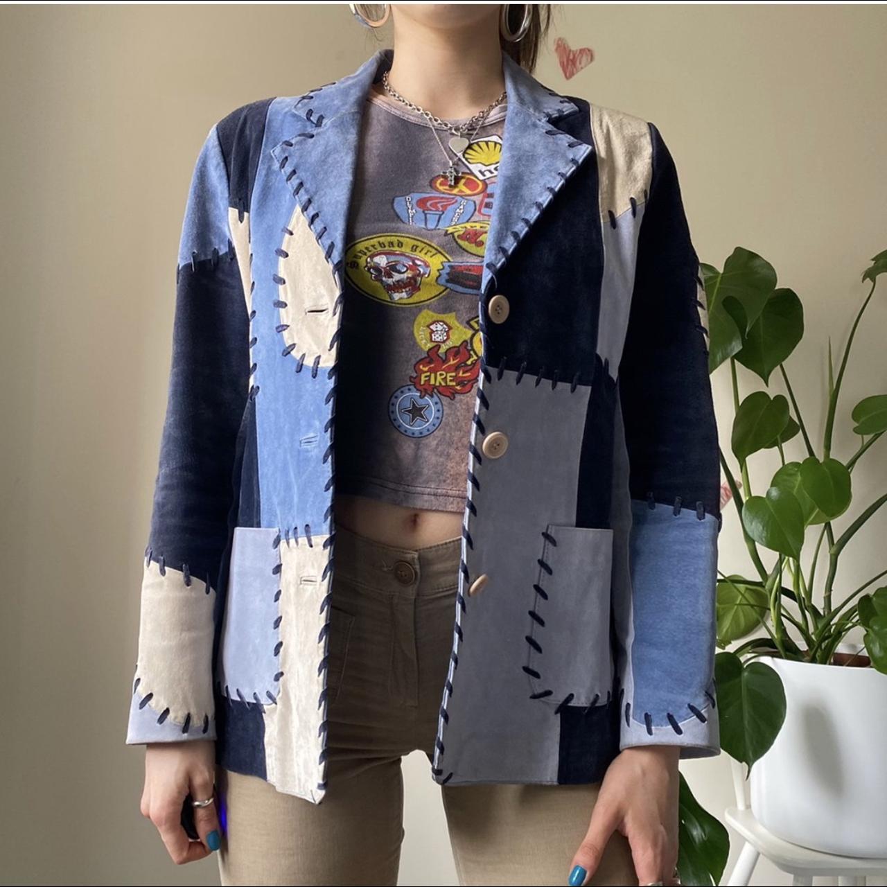 Artisan Stitched Denim Patch Blazer