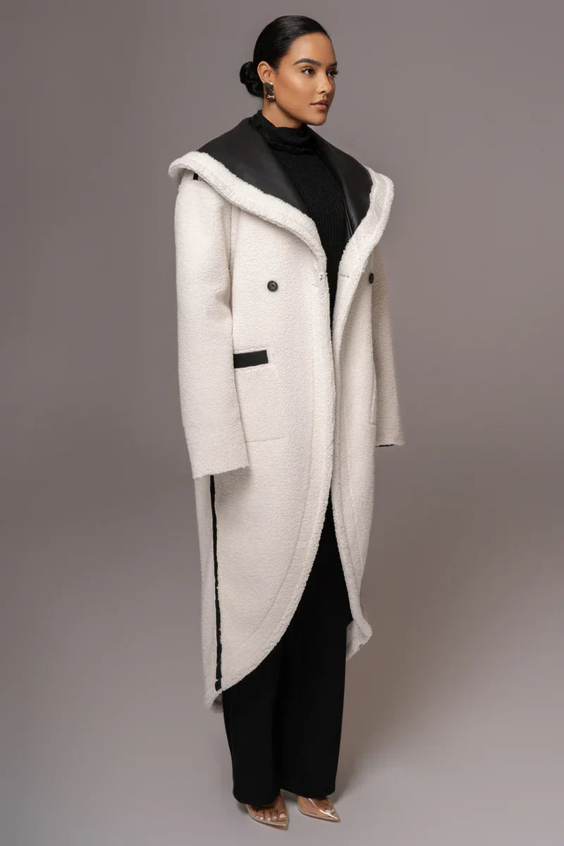 Premium Synthetic Leather Wrap Coat-Massicos