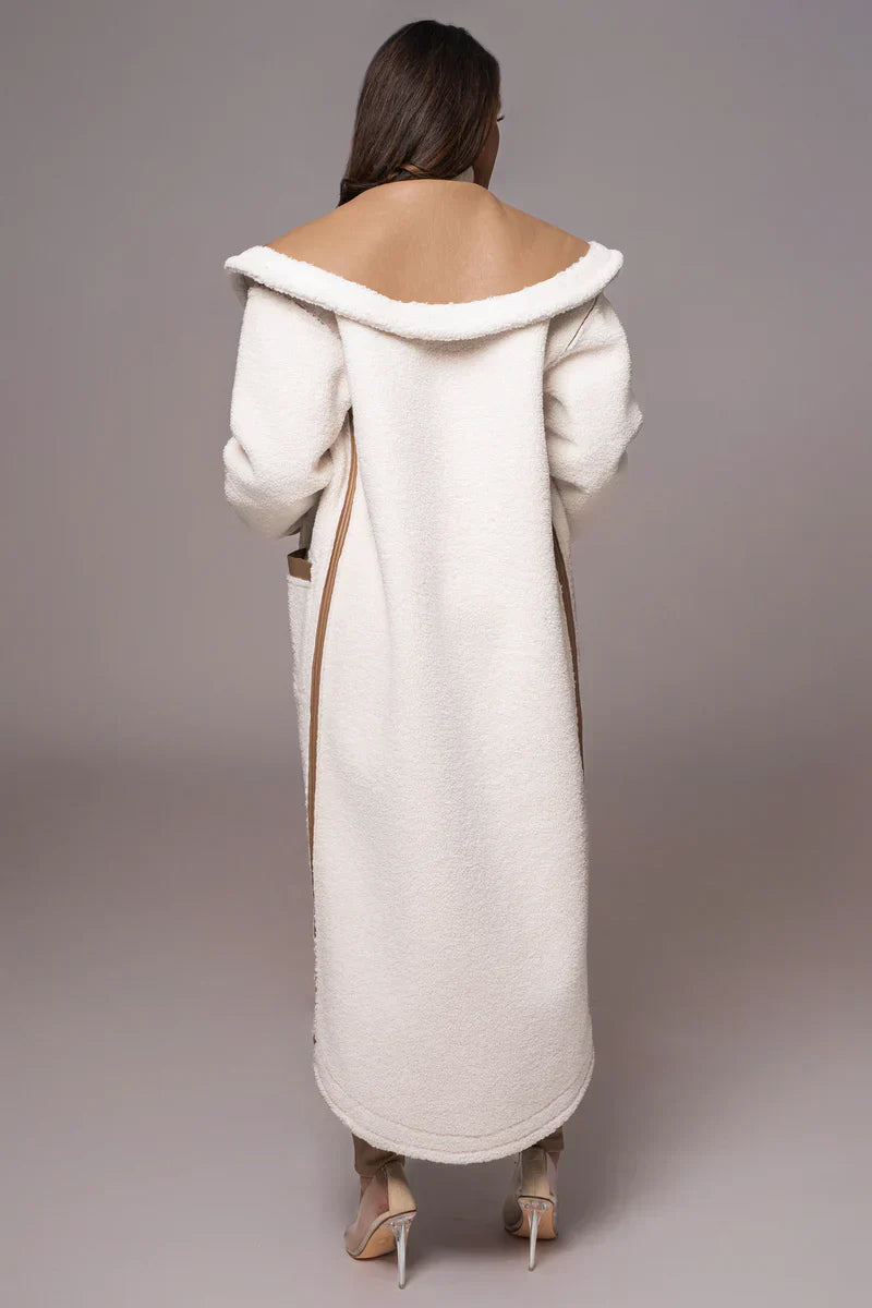 Premium Synthetic Leather Wrap Coat-Massicos