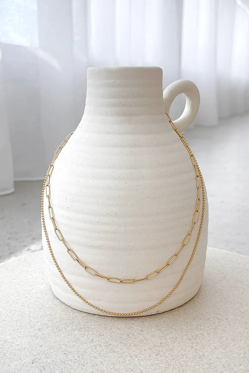 Dani Chain Necklace Set - Gold-ROVOLE
