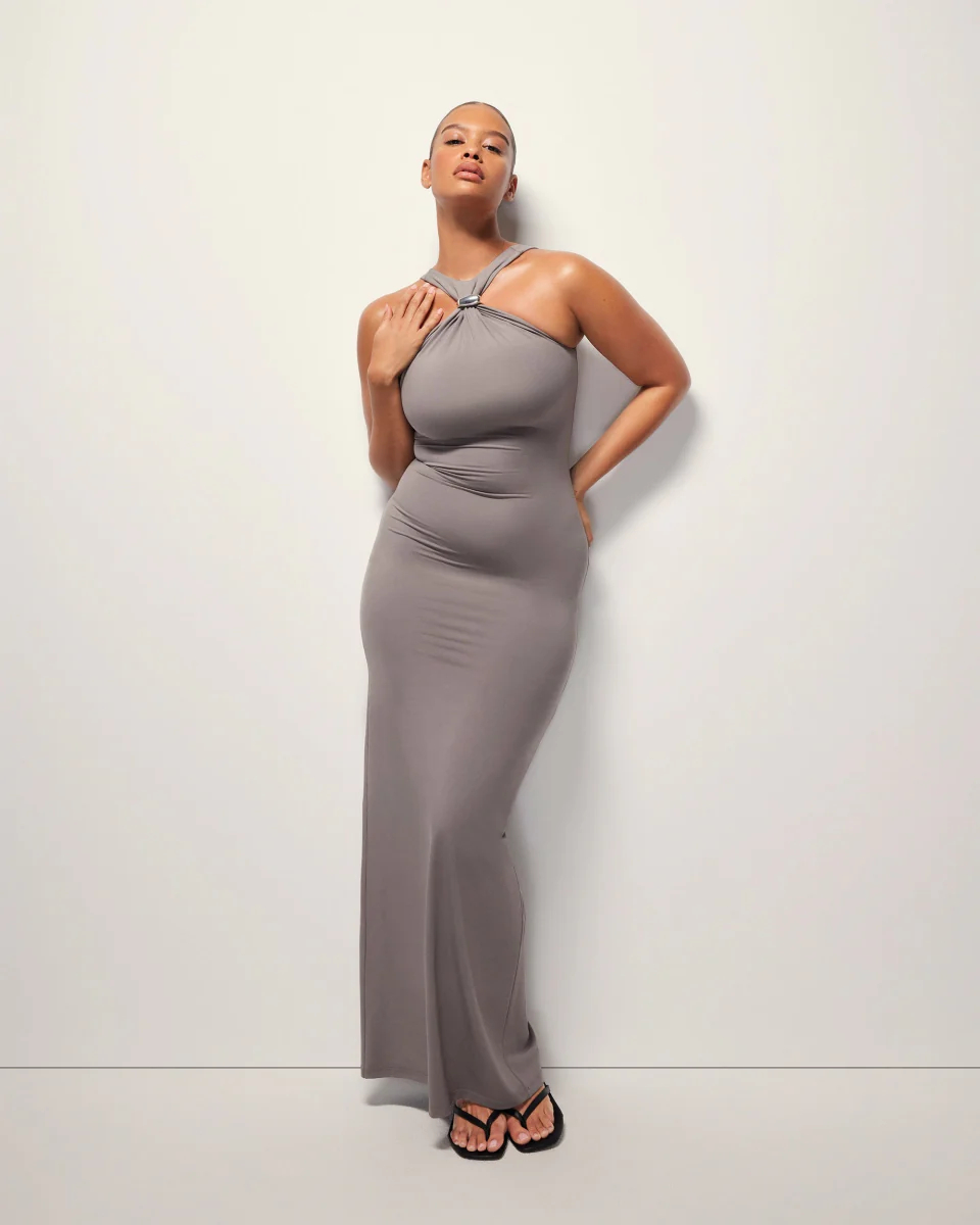 Pierced Halter Maxi Dress