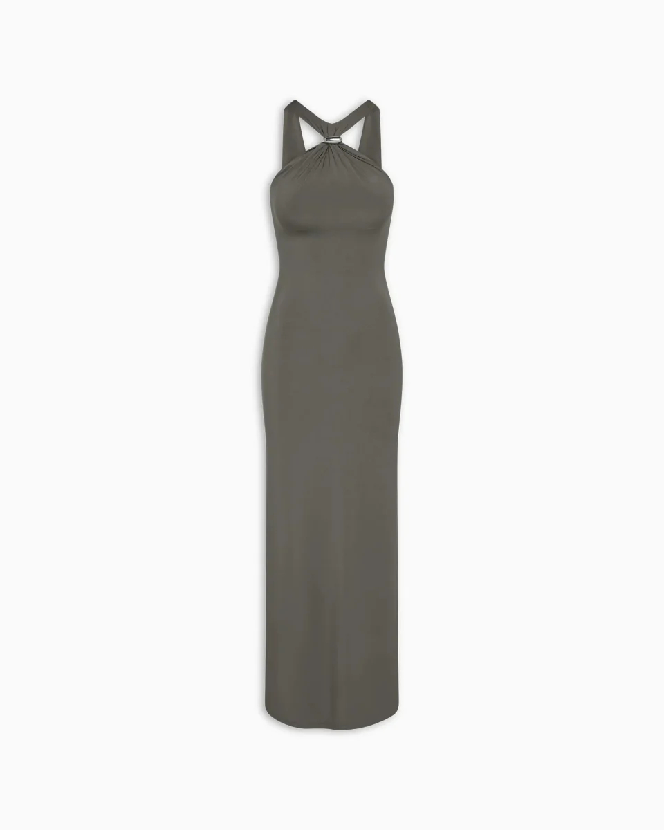 Pierced Halter Maxi Dress