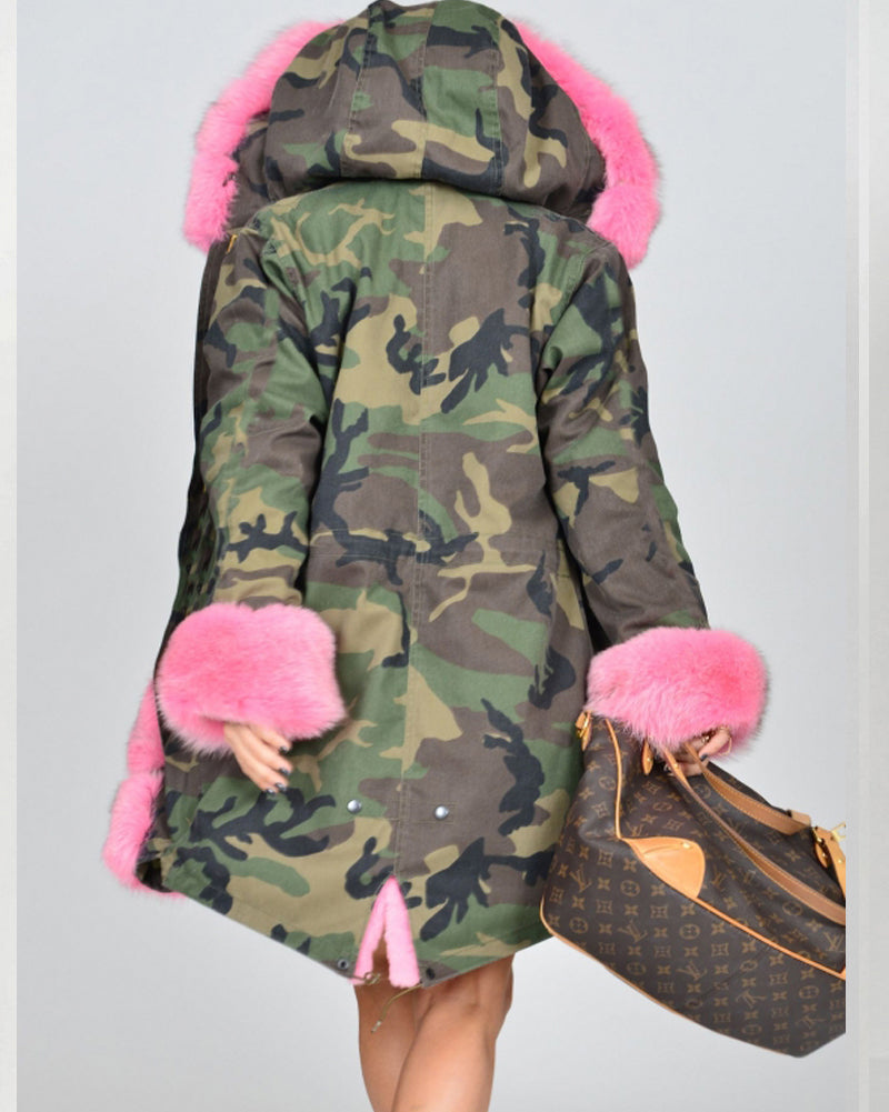 Trafni Women's Hooded Parka Jacket Fleece Faux Fur Coat Long Trench Tops US Stock Overcoat New-Massicos