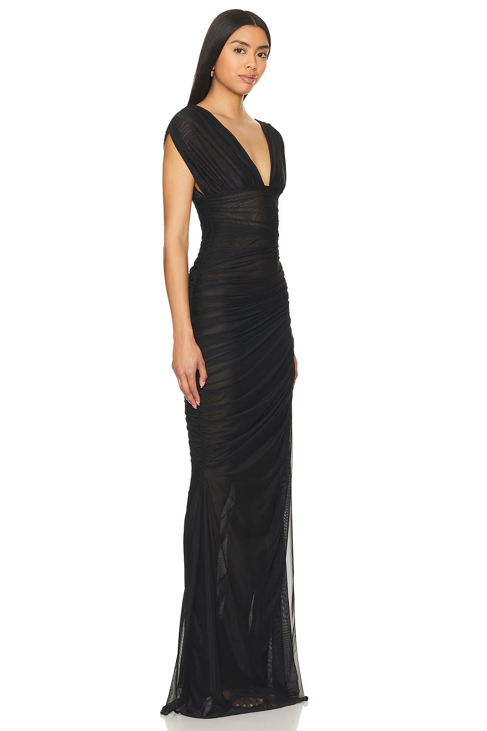 Pleated Black Maxi Dress