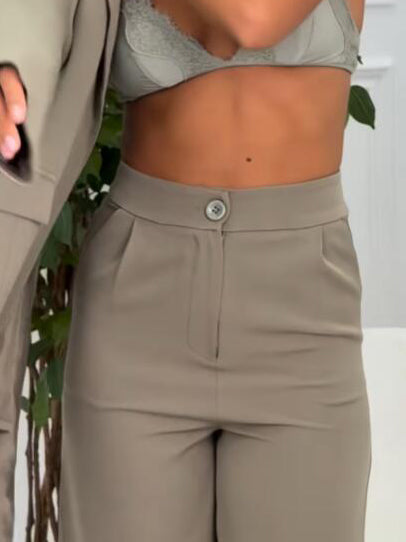 Stylish Button-Down Suit Trousers-Massicos