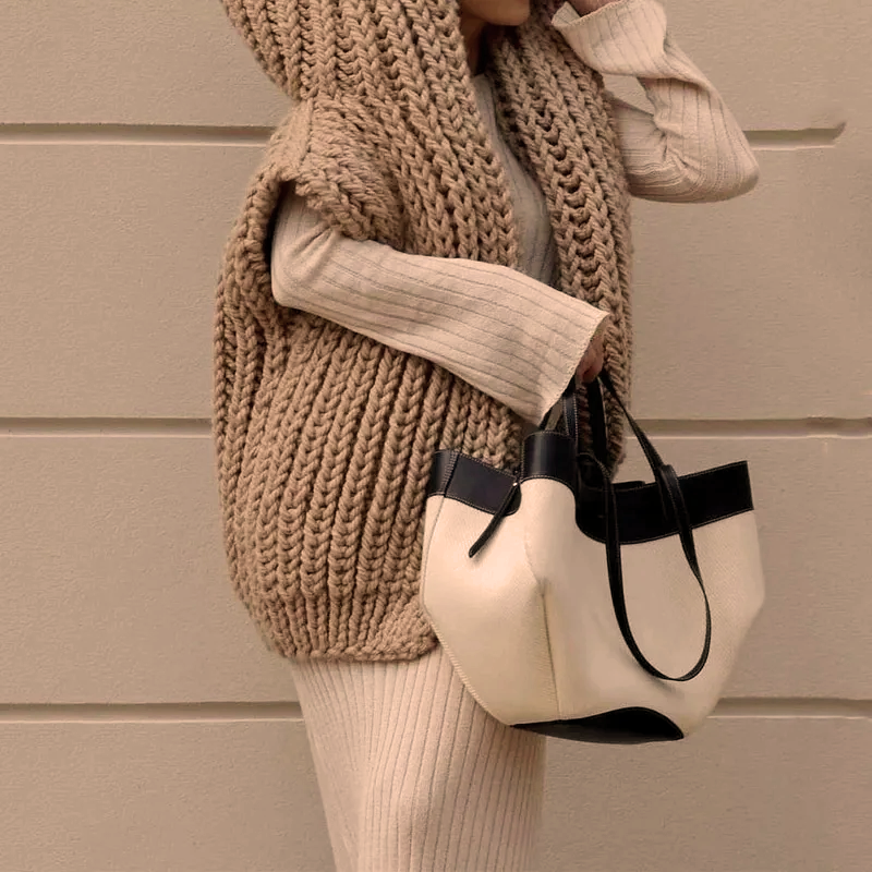L'aurablend Grobstrick-Pullover-Weste-Massicos