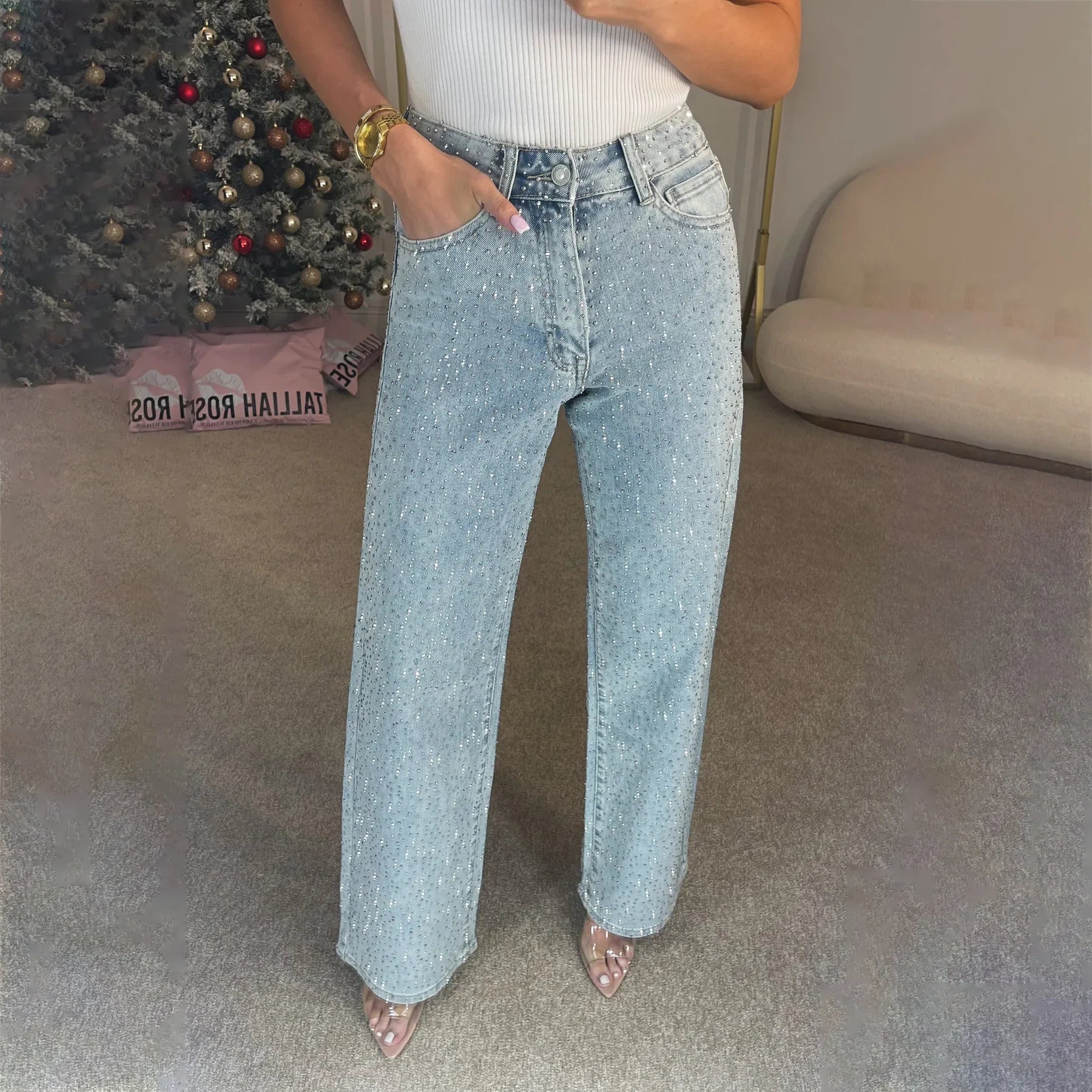 Party Glitter Diamond Jeans-Massicos
