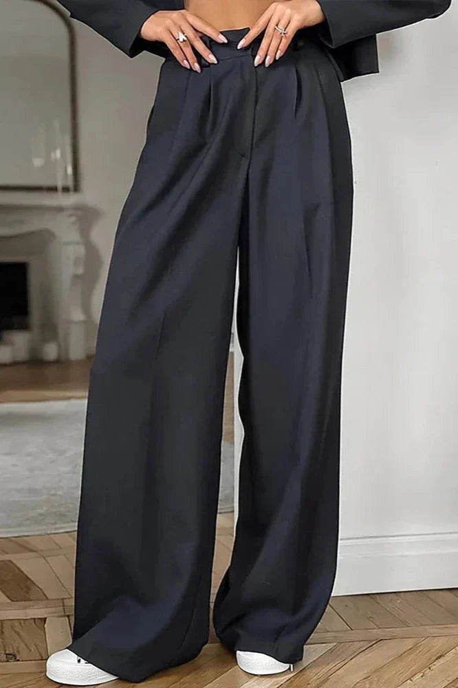 Autumn Winter  Solid Office Pants Set-ROVOLE