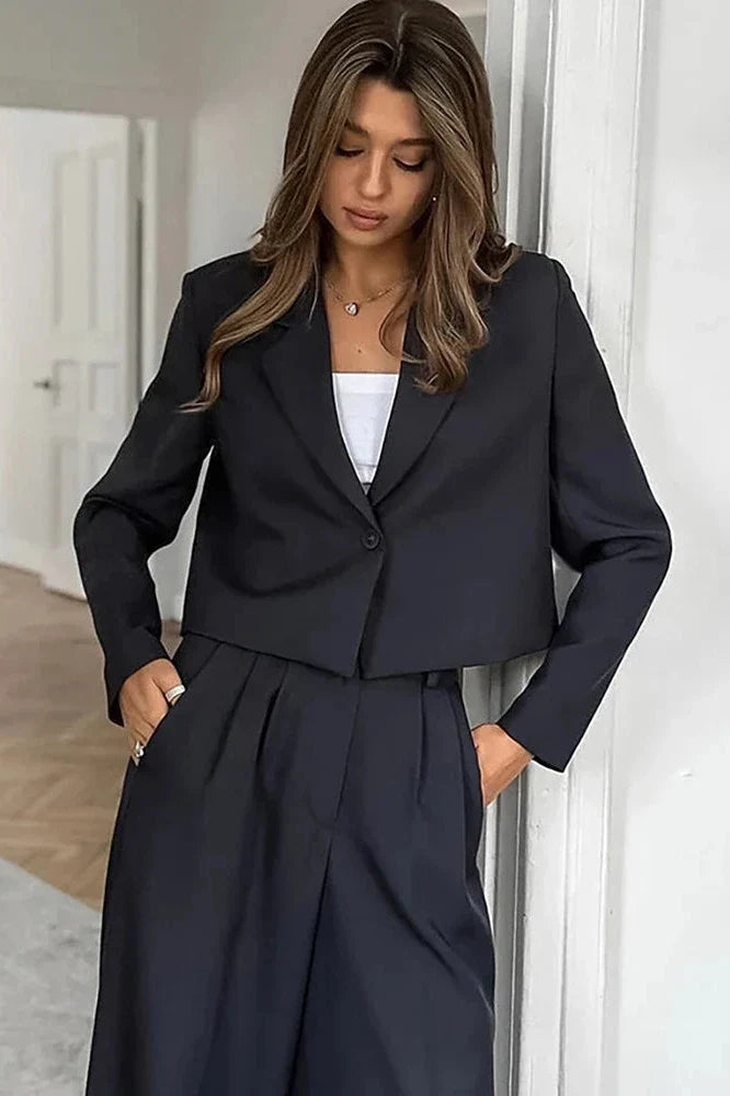 Autumn Winter  Solid Office Pants Set-ROVOLE