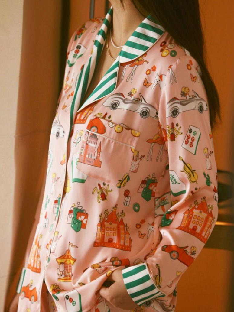 Luxury Mahjong Queen Pajama Set-Massicos