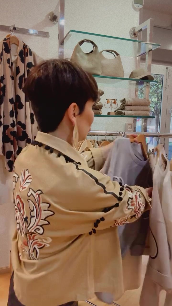 Designer printed short cotton jacket-Massicos