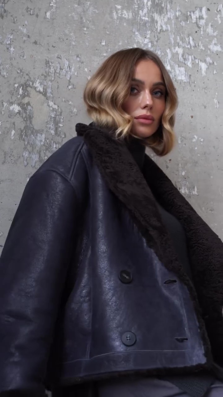 Shearling fur cropped jacket-Massicos