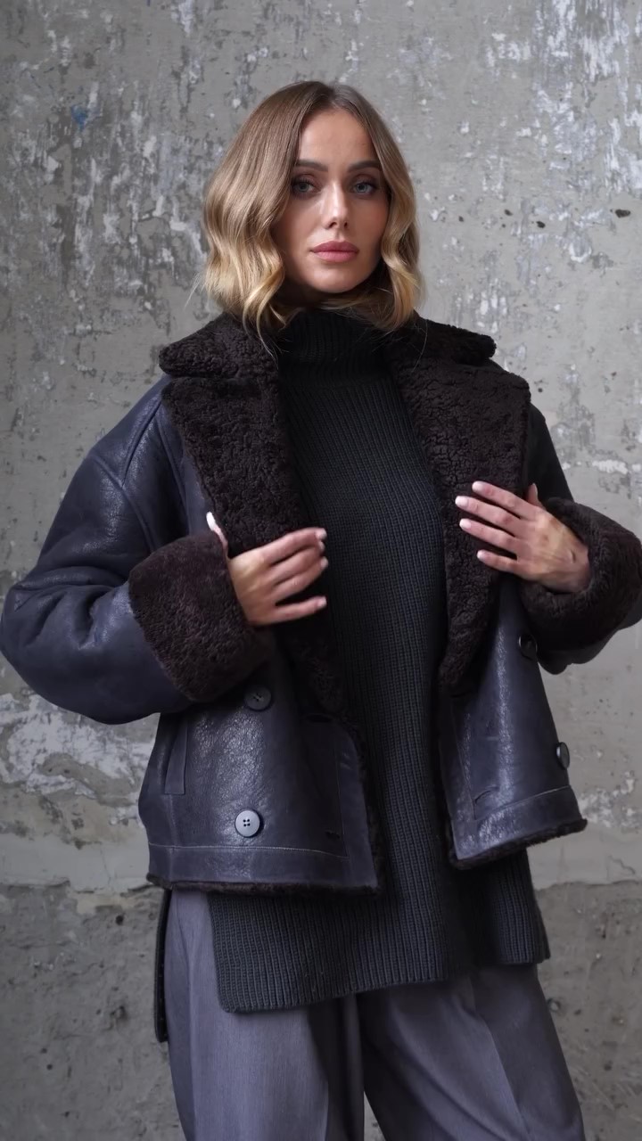 Shearling fur cropped jacket-Massicos