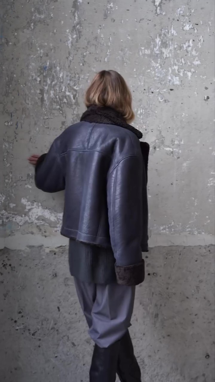 Shearling fur cropped jacket-Massicos