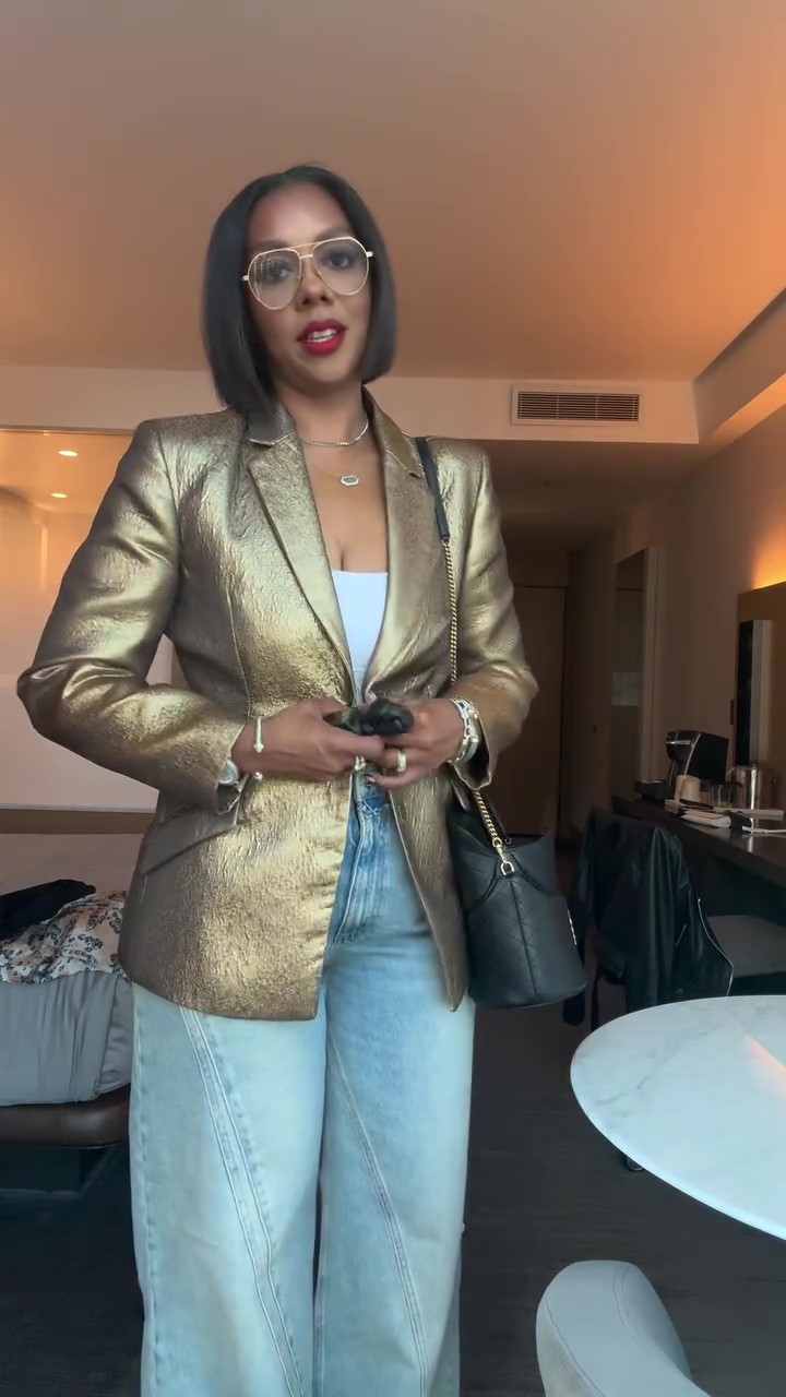 Gold fashion blazer-Massicos