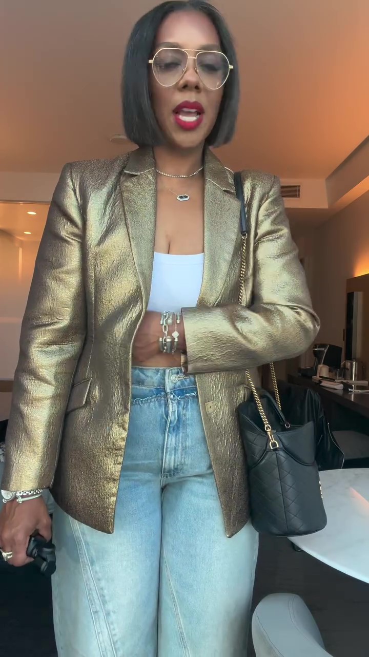 Gold fashion blazer-Massicos