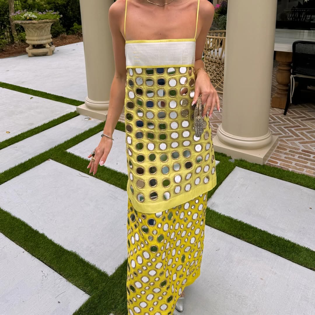 Fashion Handmade layered mirrored dress-ROVOLE