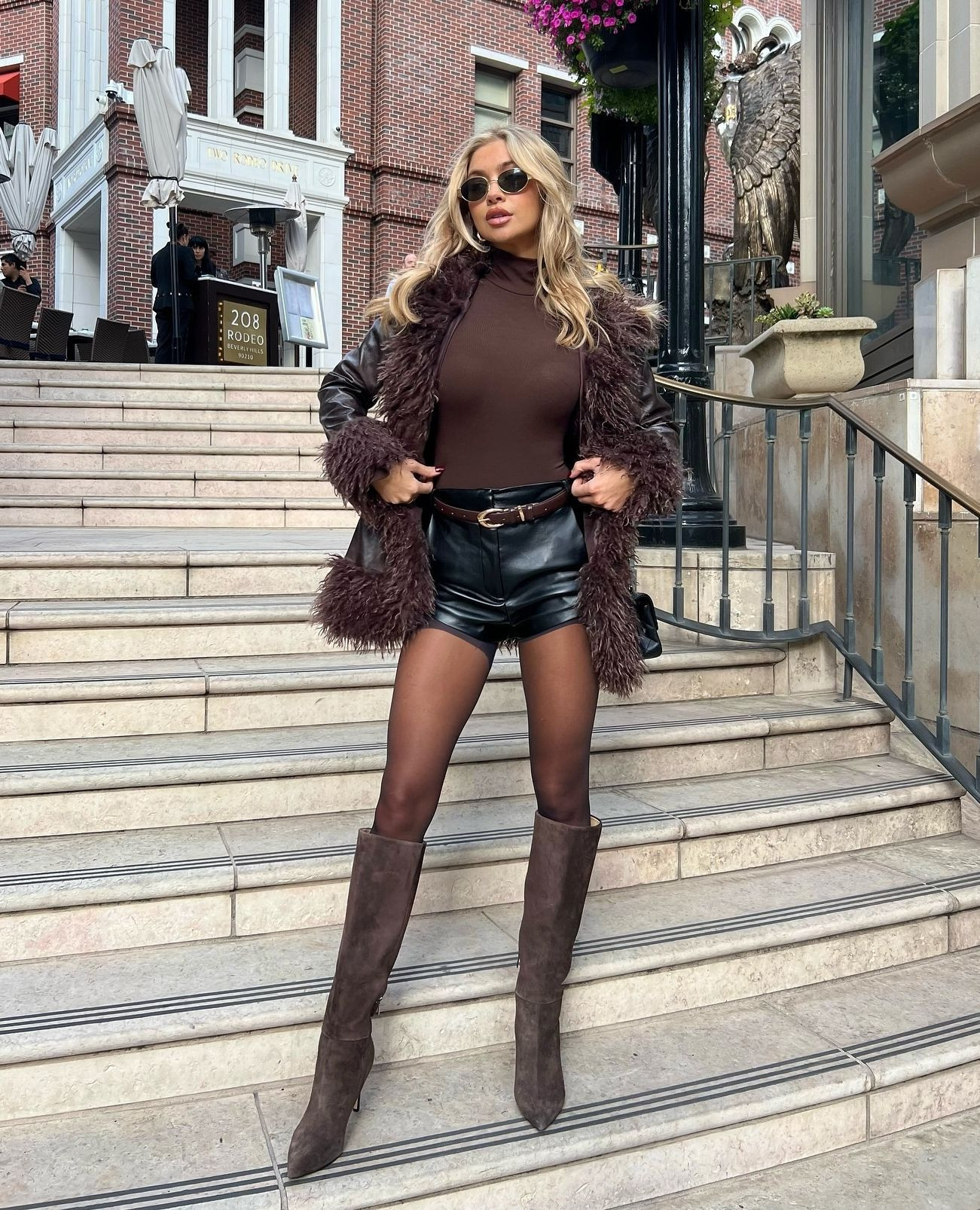 Designer black and brown fur jacket-Massicos