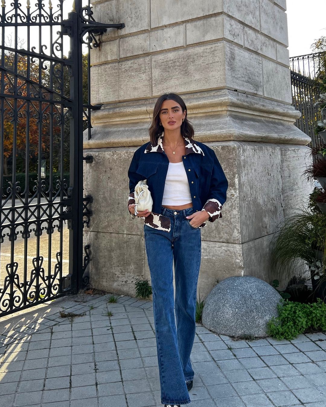 Designer Cow Color Block Jacket-Massicos
