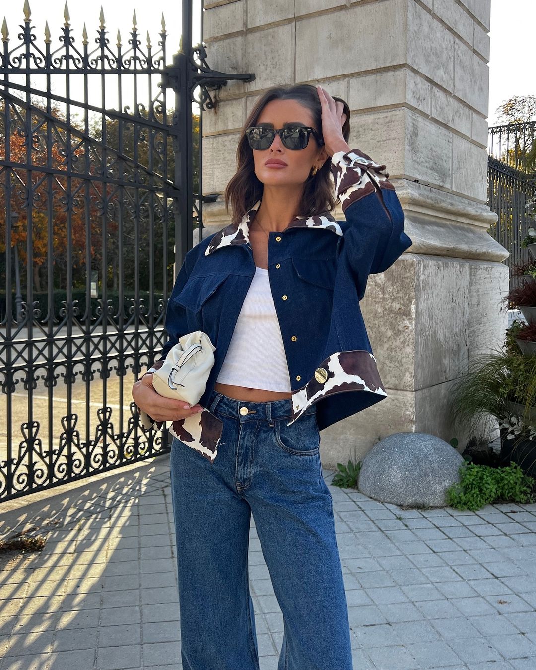 Designer Cow Color Block Jacket-Massicos