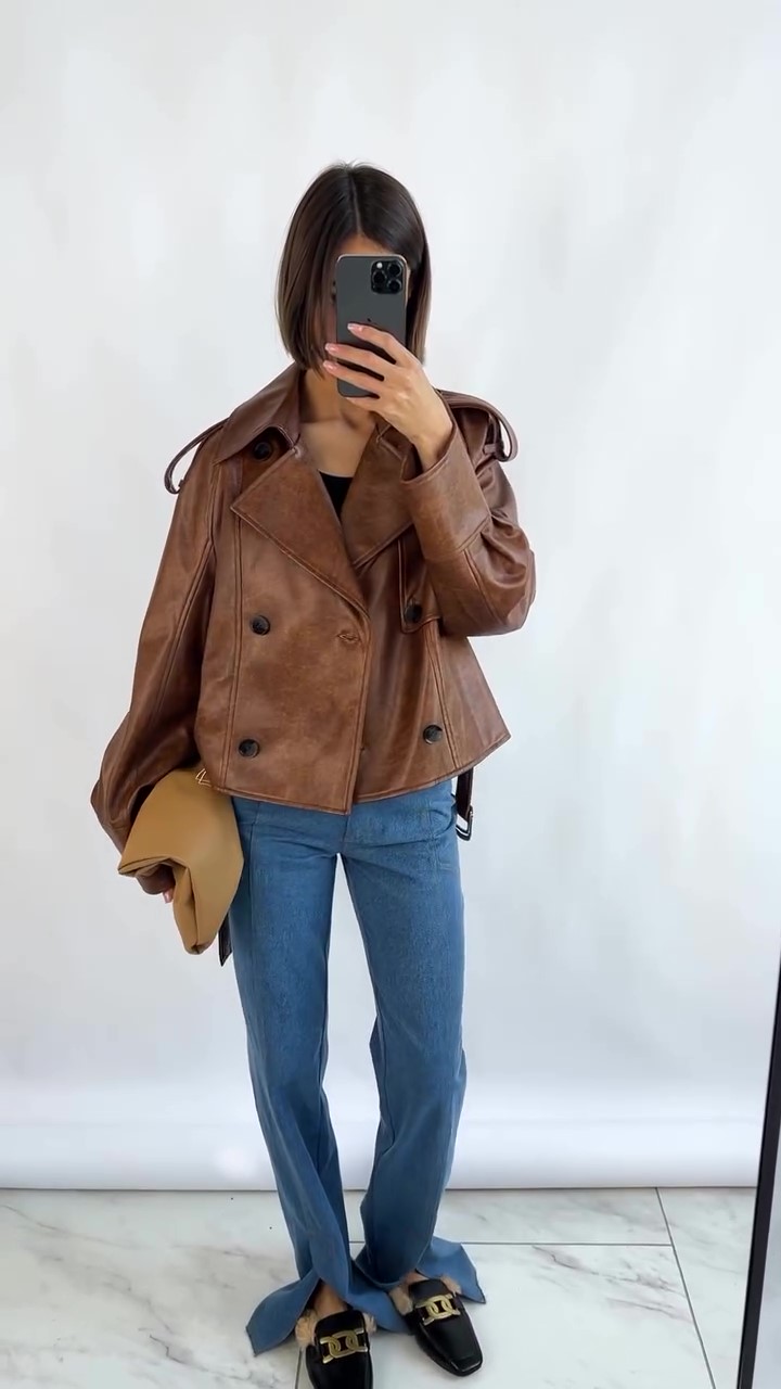 Designer belted leather jacket-Massicos