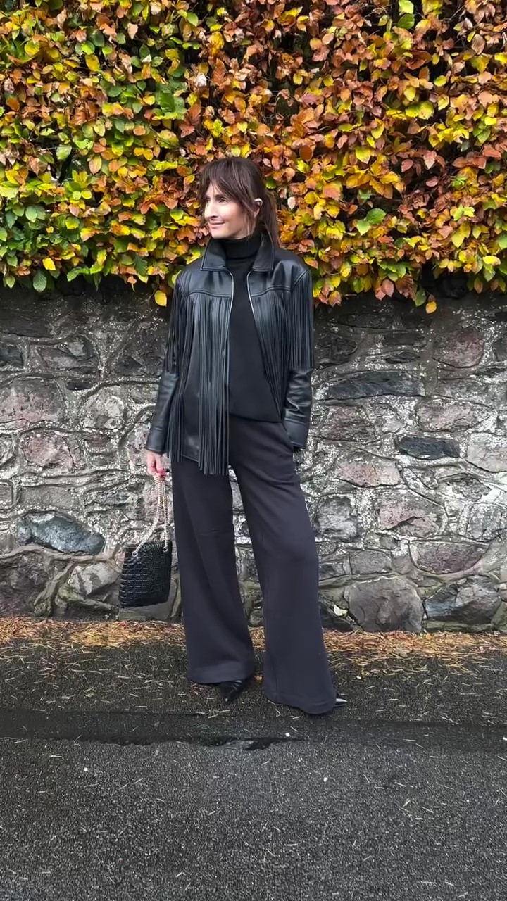Designer fringed leather jacket-Massicos