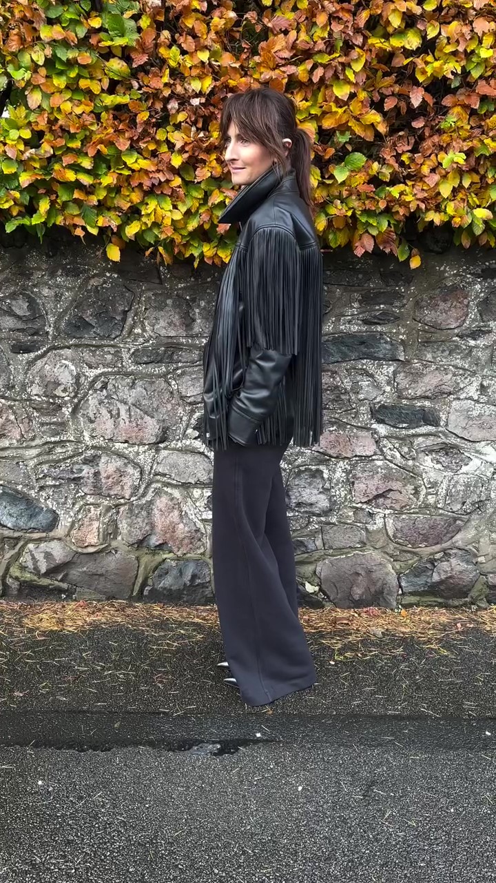Designer fringed leather jacket-Massicos