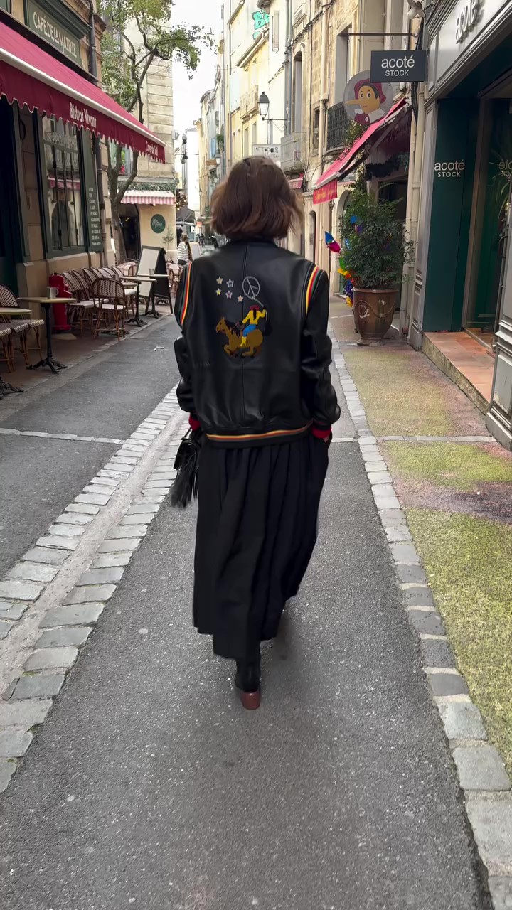Designer colorful embellished printed leather jacket-Massicos